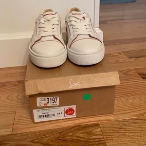 White and Red Christian Louboutin sneakers
